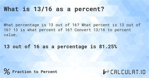 13 Out Of 16 As A Percentage