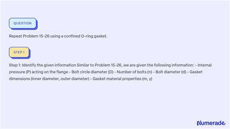 15-27 Repeat Problem 15-26 Using A Confined O-ring Gasket.