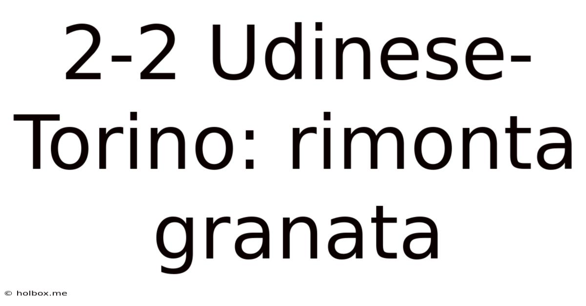 2-2 Udinese-Torino: Rimonta Granata