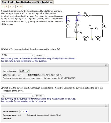 A Circuit Is Constructed With Six Resistors And Two Batteries