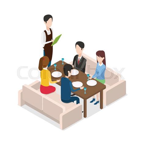 A Customer At A Table Of Four