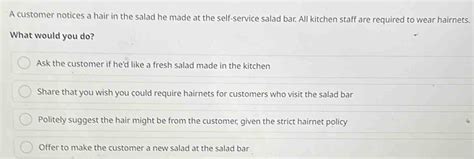 A Customer Notices A Hair In The Salad