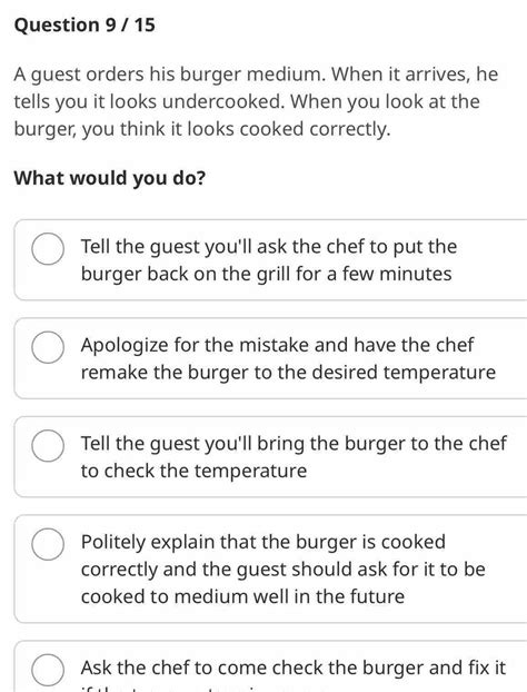 A Guest Orders His Burger Medium