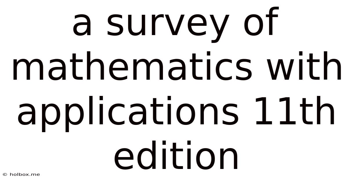 A Survey Of Mathematics With Applications 11th Edition