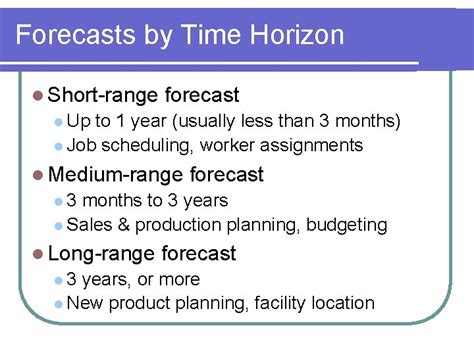 A -term Forecast Is Usually For One Year Or Less.