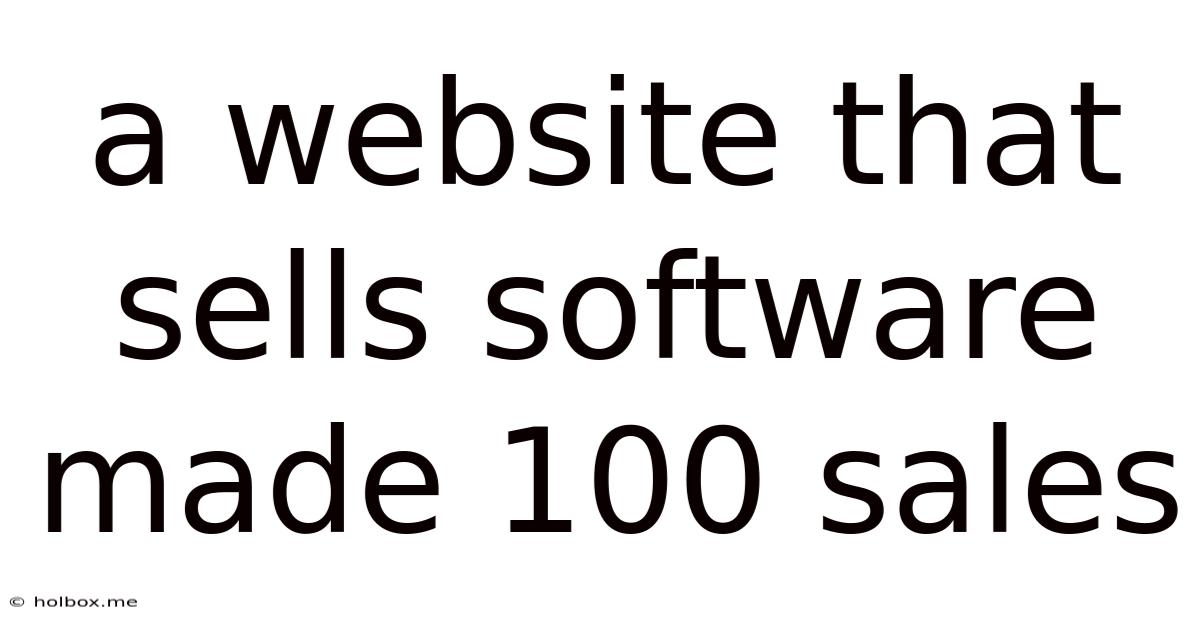 A Website That Sells Software Made 100 Sales