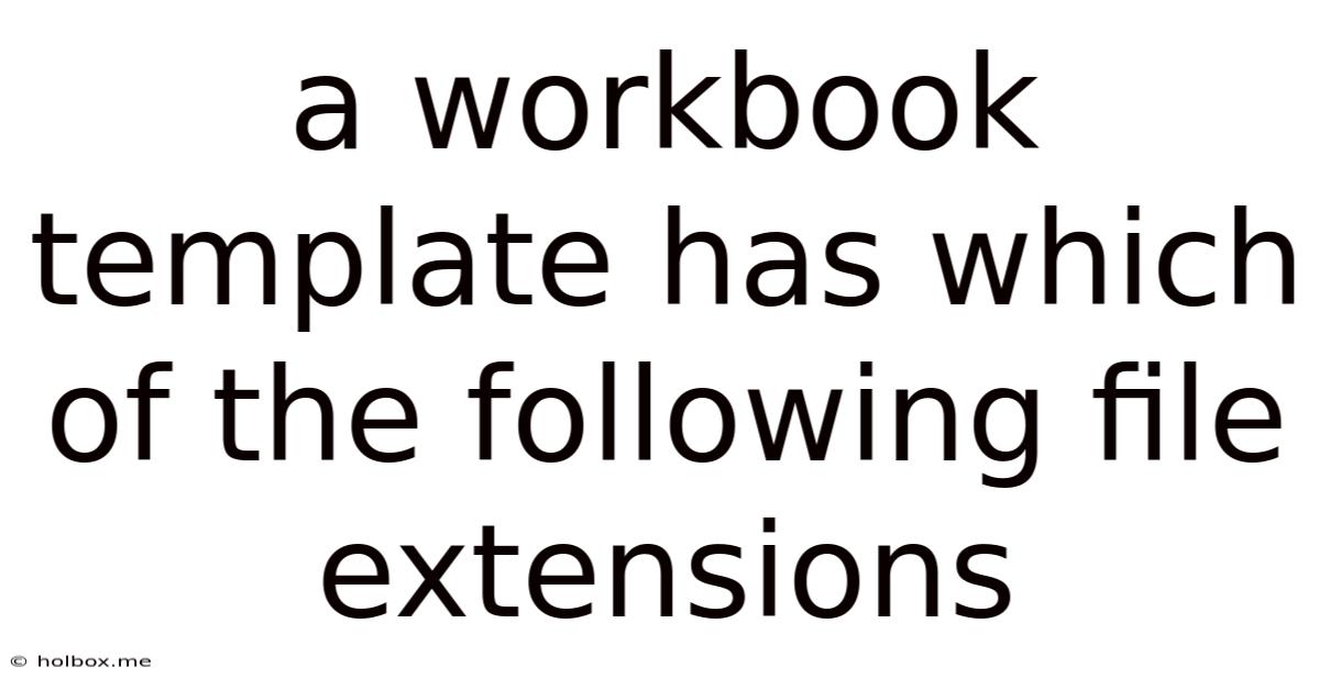 A Workbook Template Has Which Of The Following File Extensions