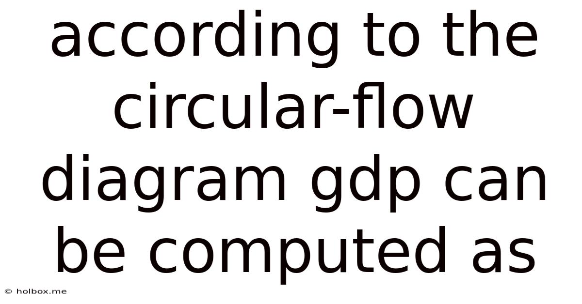 According To The Circular-flow Diagram Gdp Can Be Computed As