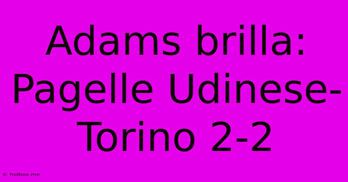 Adams Brilla: Pagelle Udinese-Torino 2-2