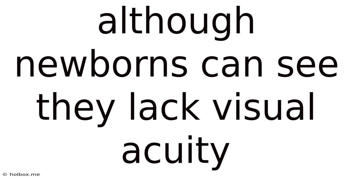 Although Newborns Can See They Lack Visual Acuity