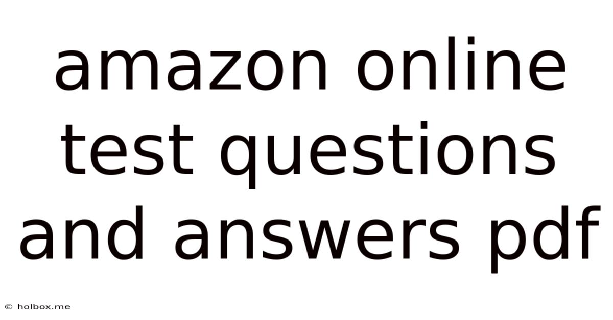 Amazon Online Test Questions And Answers Pdf