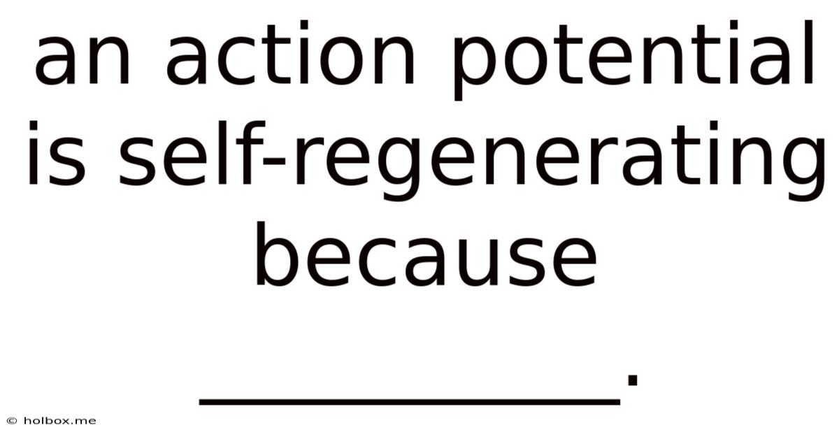 An Action Potential Is Self-regenerating Because __________.