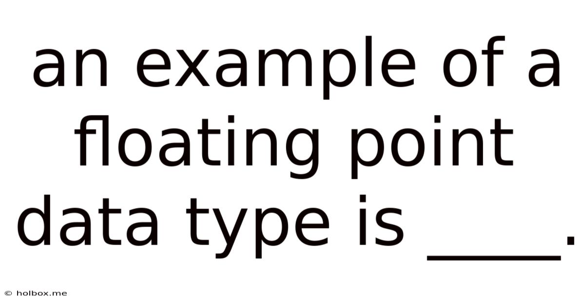 An Example Of A Floating Point Data Type Is ____.