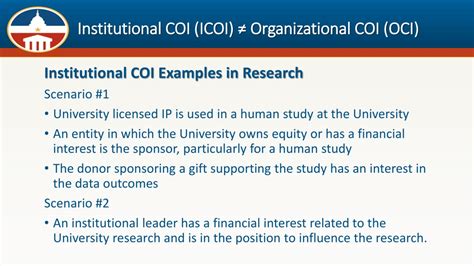 An Example Of An Institutional Coi Is: