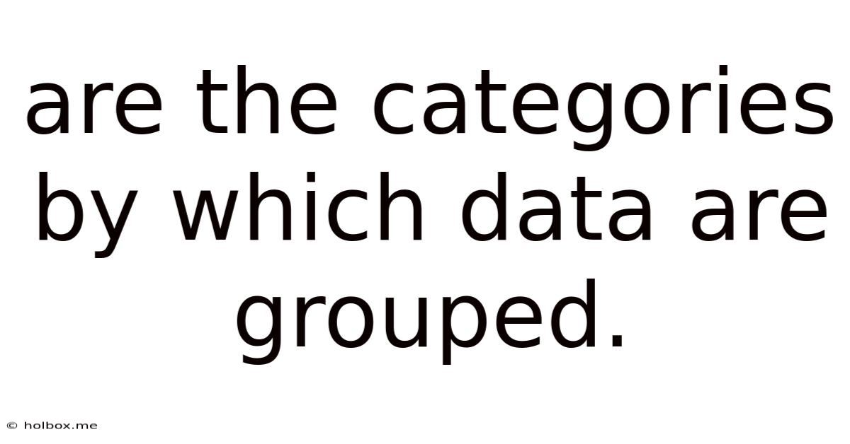 Are The Categories By Which Data Are Grouped.