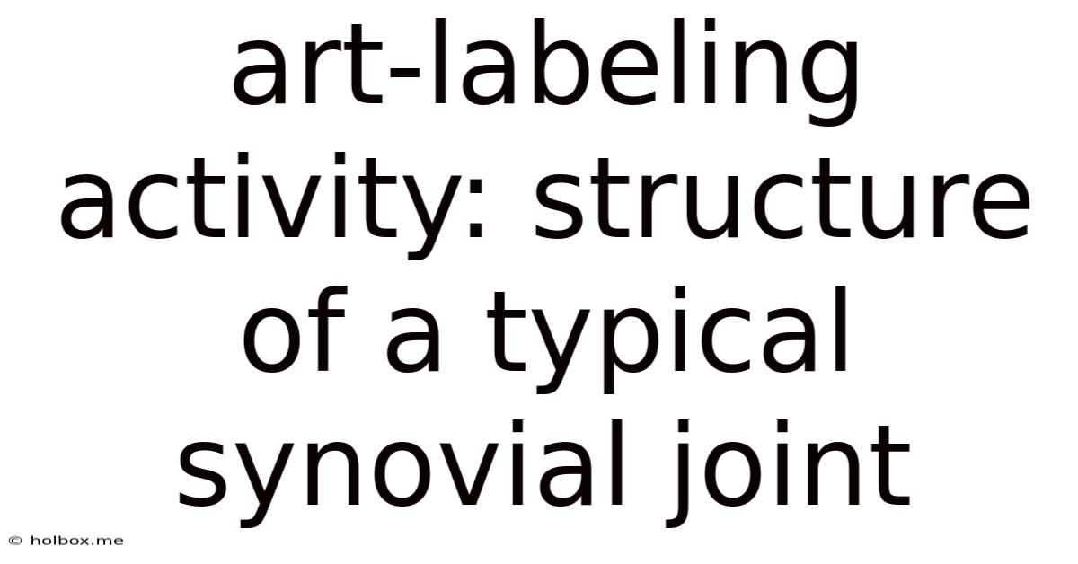 Art-labeling Activity: Structure Of A Typical Synovial Joint