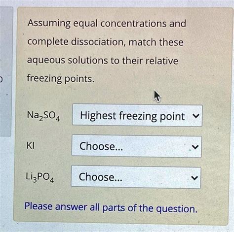 Assuming Equal Concentrations And Complete Dissociation