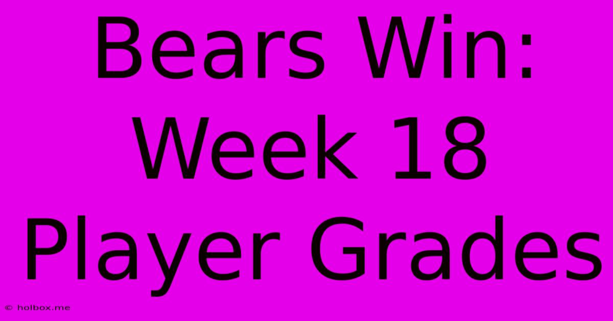 Bears Win: Week 18 Player Grades