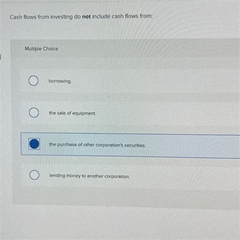 Cash Flows From Investing Do Not Include Cash Flows From