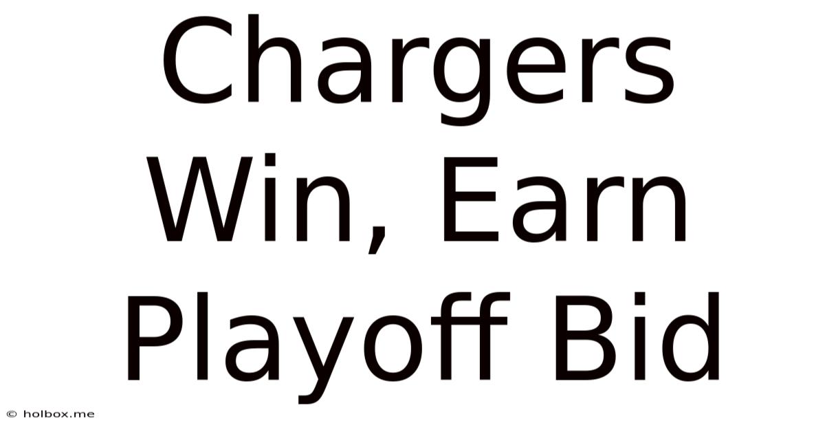 Chargers Win, Earn Playoff Bid