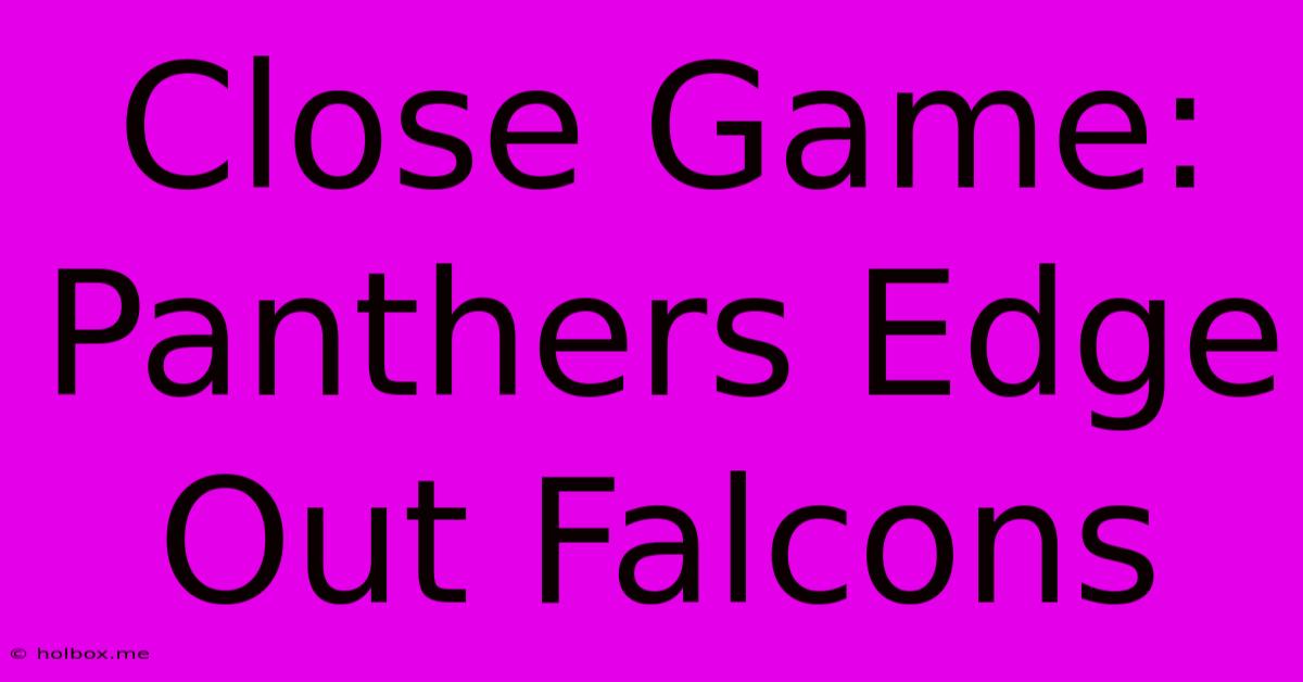 Close Game: Panthers Edge Out Falcons