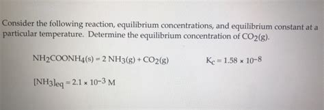 Consider The Following Reaction At Equilibrium