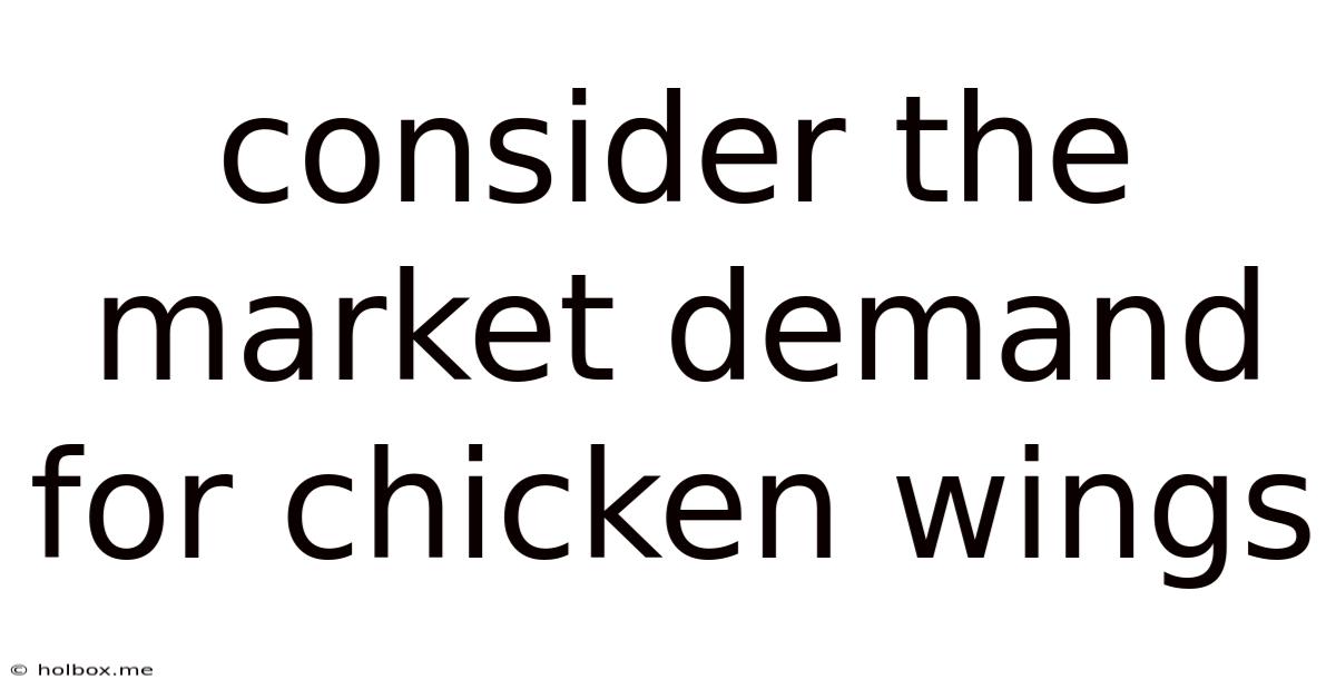 Consider The Market Demand For Chicken Wings