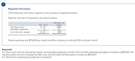 Data For Hermann Corporation Are Shown Below