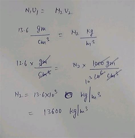 Density Of Mercury In Kg M3