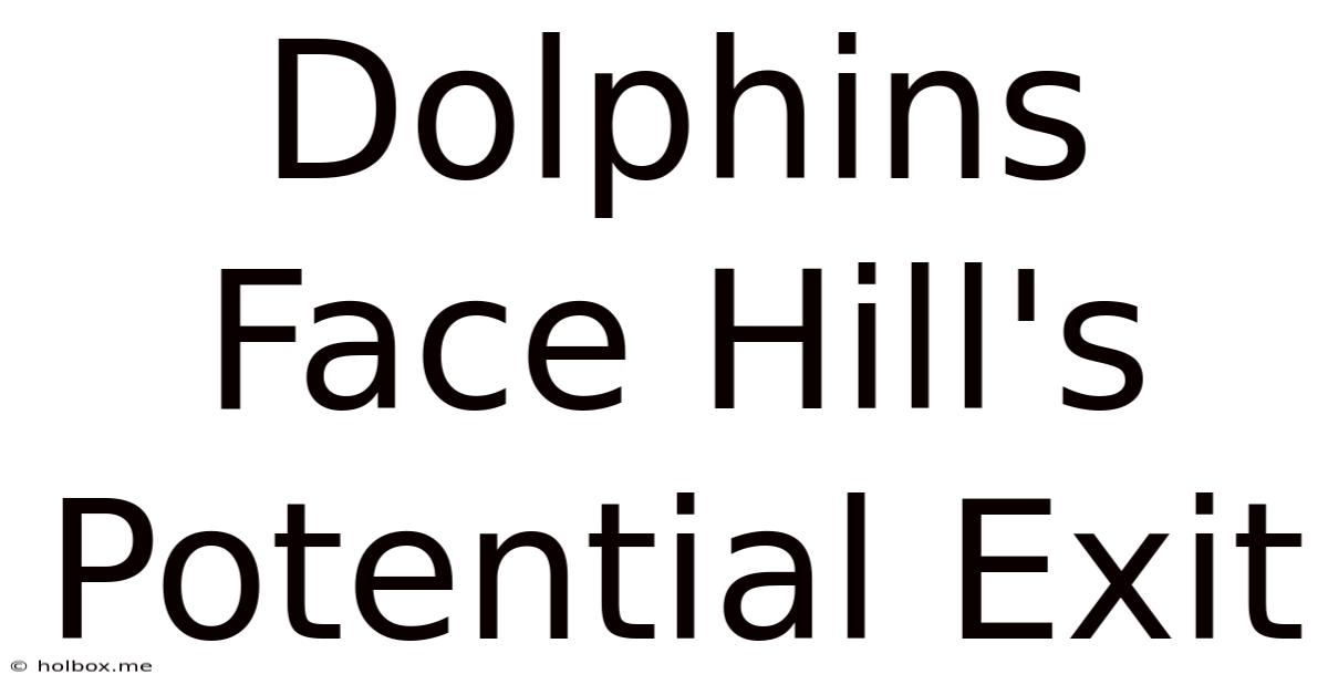 Dolphins Face Hill's Potential Exit