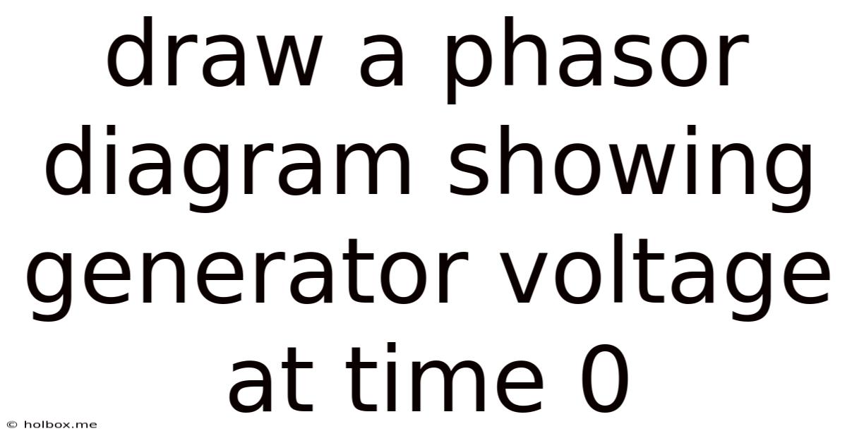 Draw A Phasor Diagram Showing Generator Voltage At Time 0