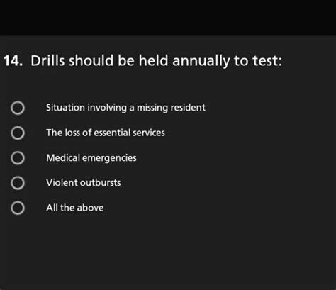 Drills Should Be Held Annually To Test