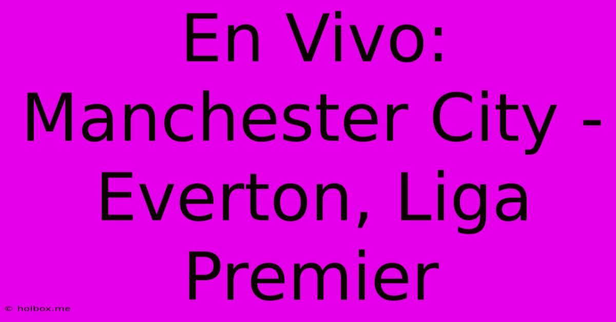 En Vivo: Manchester City - Everton, Liga Premier