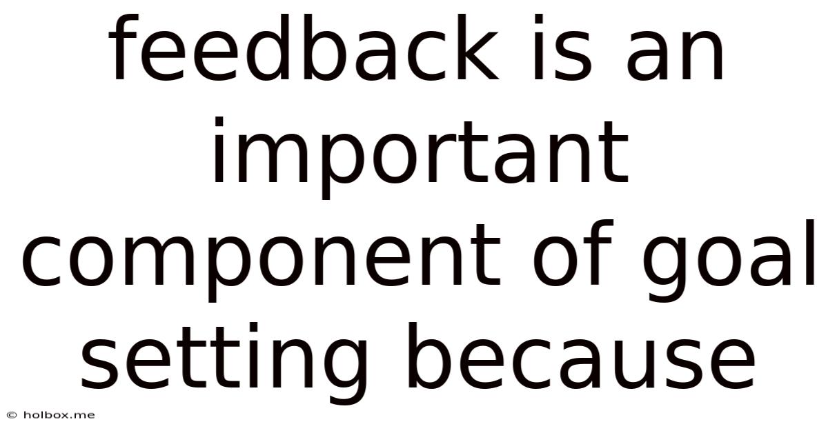 Feedback Is An Important Component Of Goal Setting Because