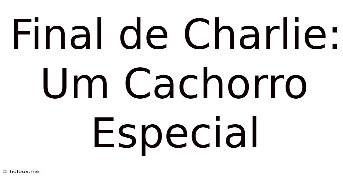 Final De Charlie: Um Cachorro Especial