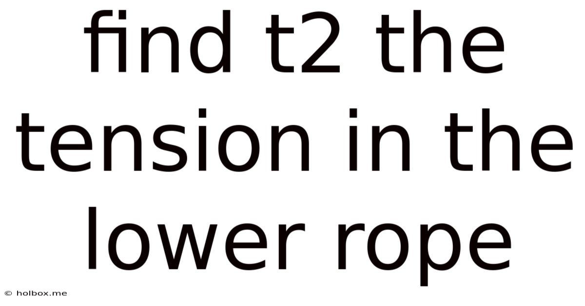 Find T2 The Tension In The Lower Rope