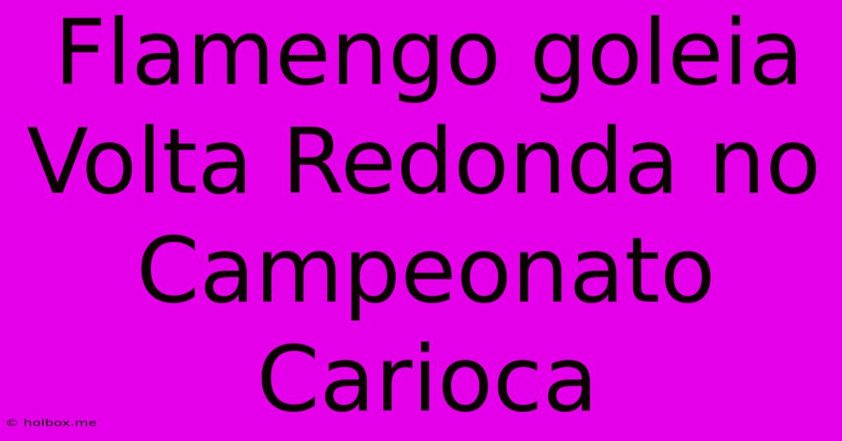 Flamengo Goleia Volta Redonda No Campeonato Carioca