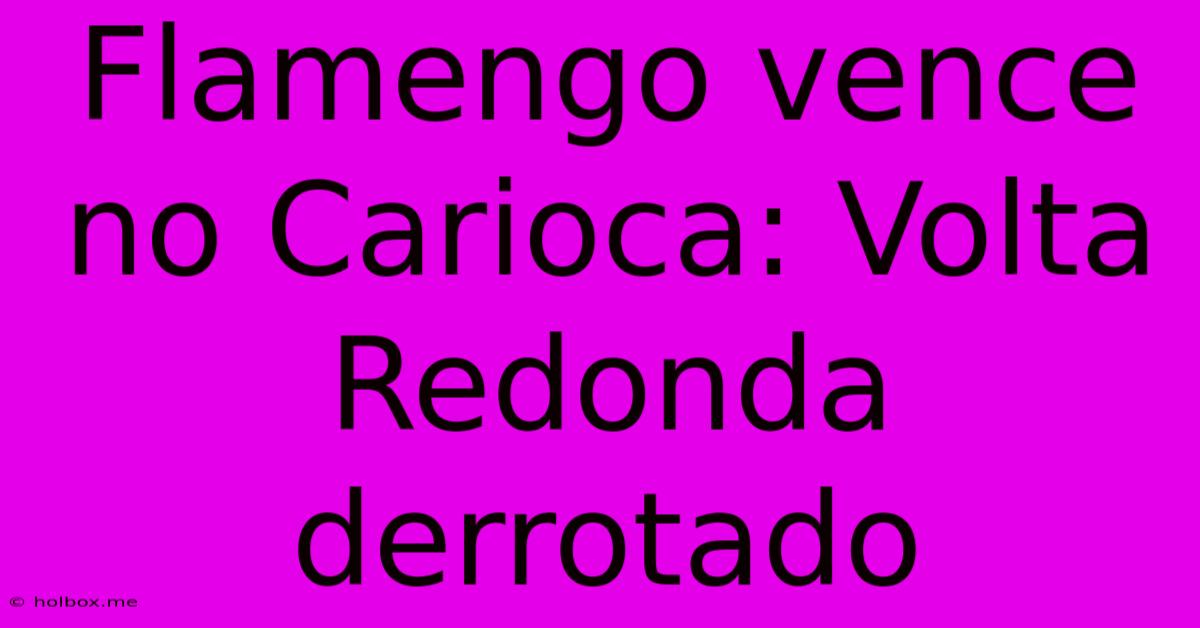 Flamengo Vence No Carioca: Volta Redonda Derrotado