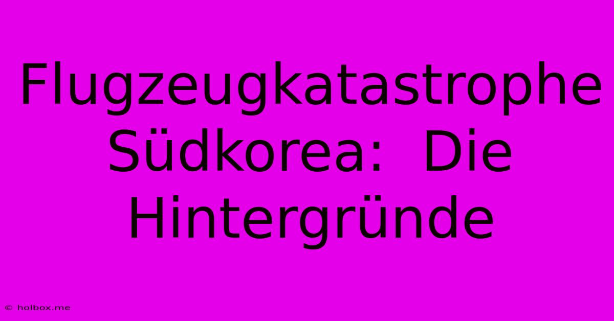 Flugzeugkatastrophe Südkorea:  Die Hintergründe