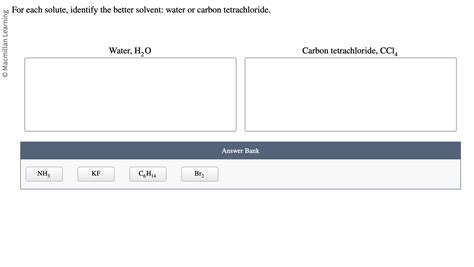 For Each Solute Identify The Better Solvent