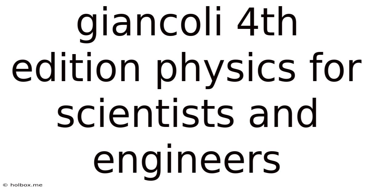 Giancoli 4th Edition Physics For Scientists And Engineers