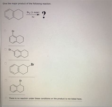 Give The Major Product Of The Following Reaction