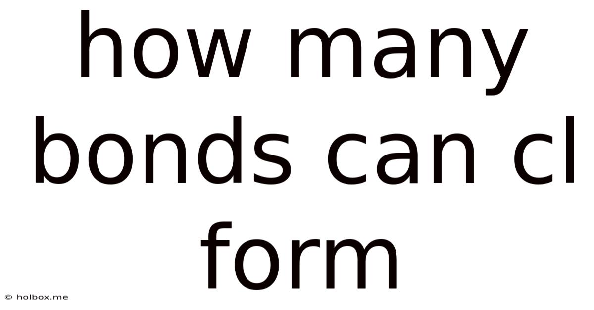 How Many Bonds Can Cl Form