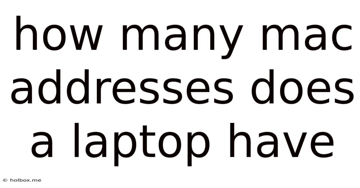 How Many Mac Addresses Does A Laptop Have