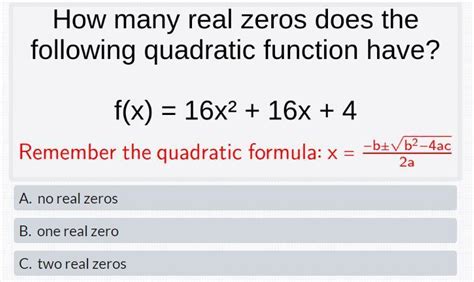 How Many Real Zeros Can A Quadratic Function Have