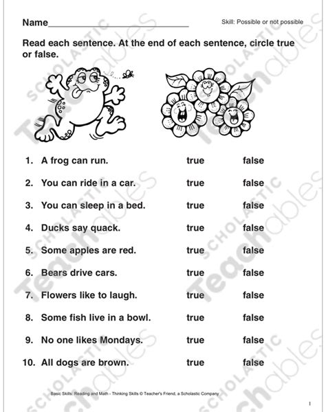 Identify Each Statement As True Or False