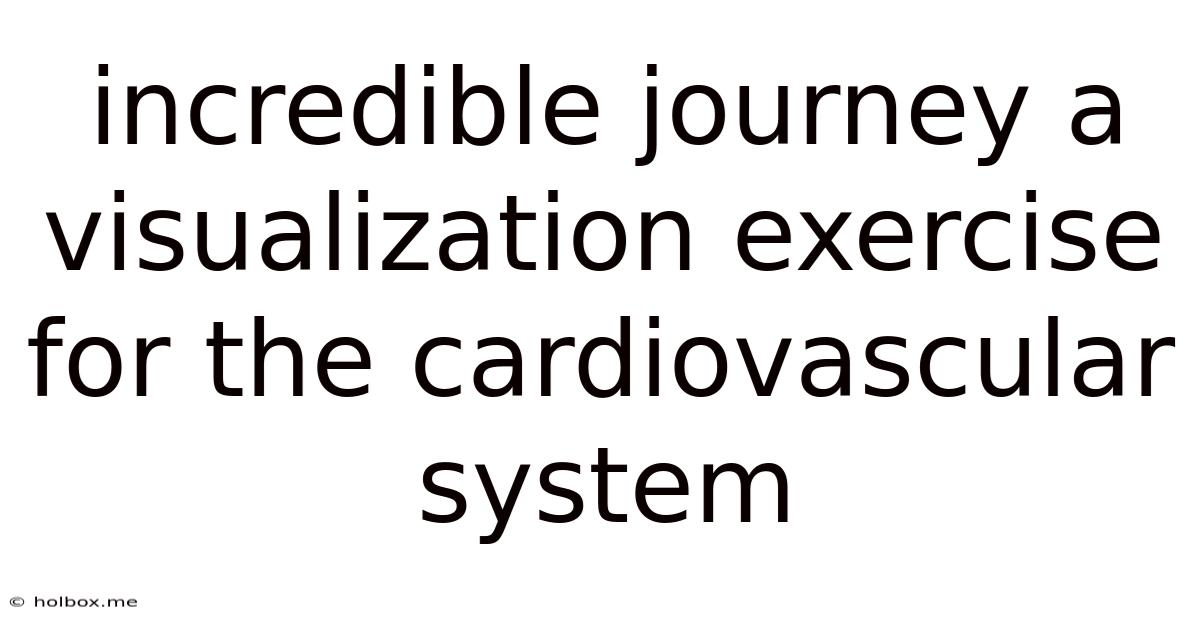 Incredible Journey A Visualization Exercise For The Cardiovascular System