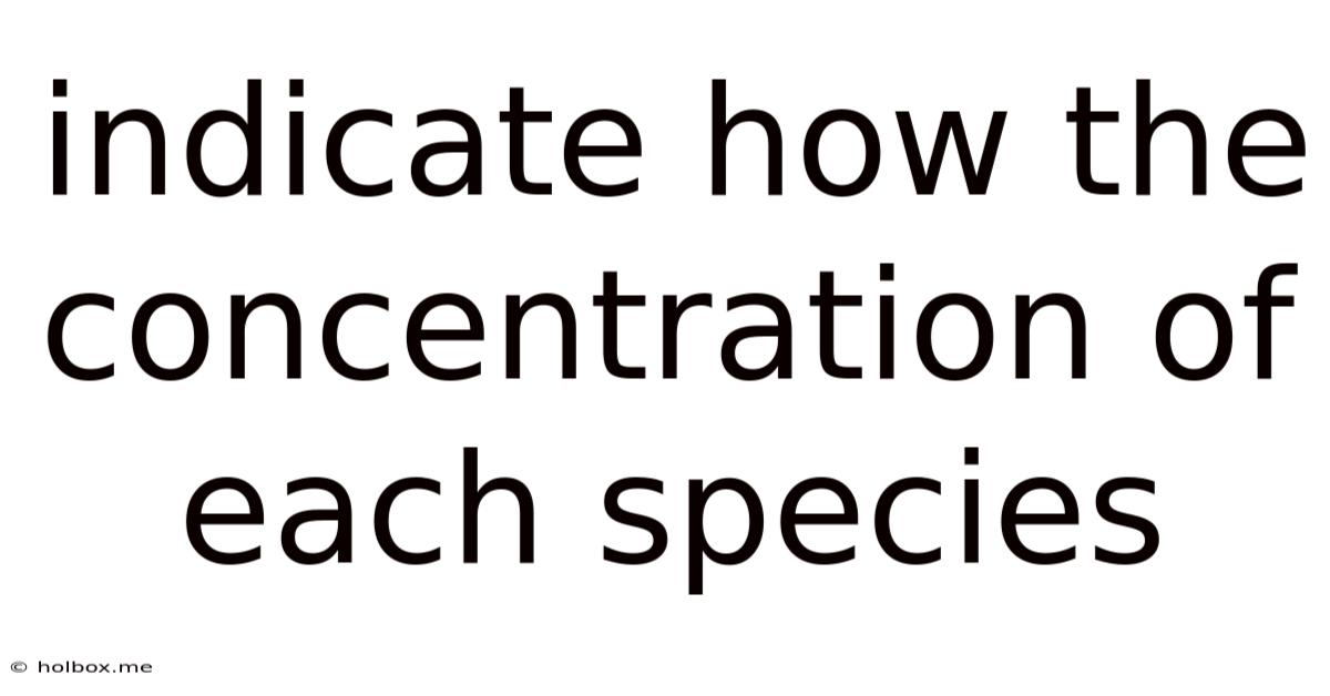 Indicate How The Concentration Of Each Species
