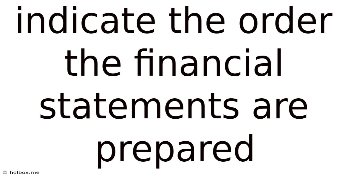 Indicate The Order The Financial Statements Are Prepared