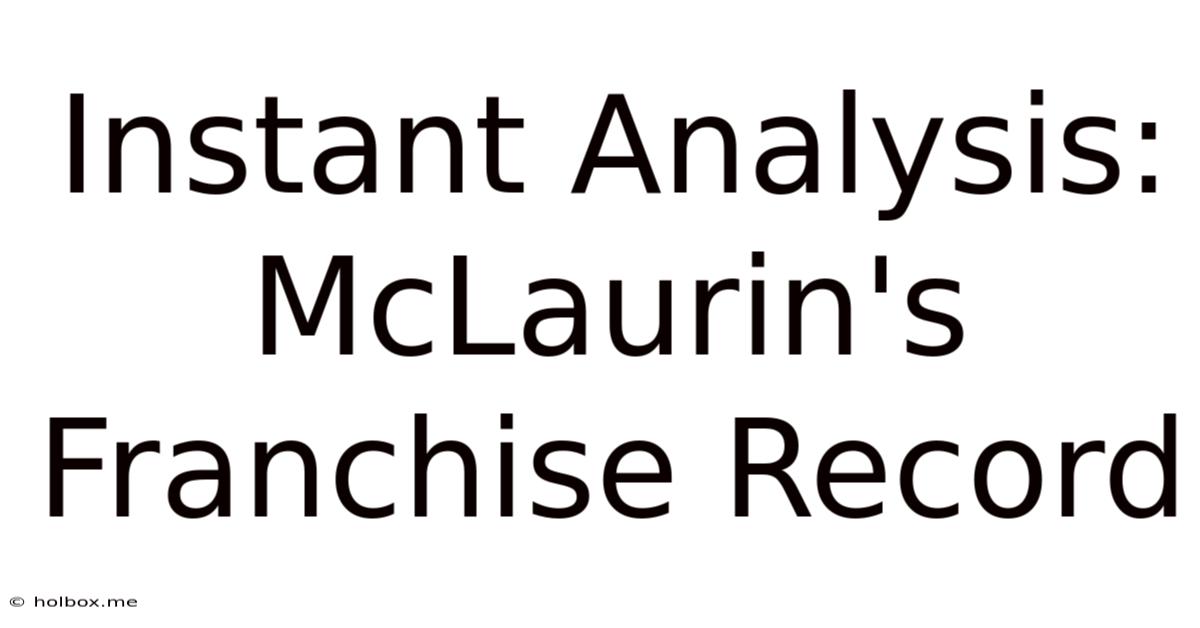 Instant Analysis: McLaurin's Franchise Record